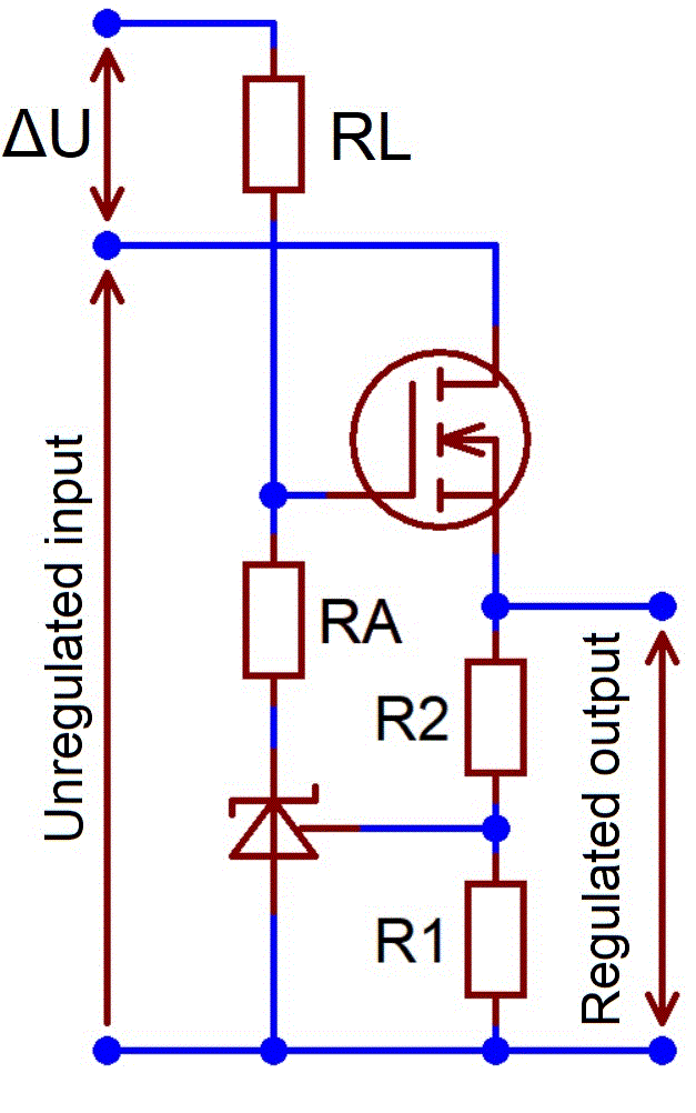 Стабилизатор на MOSFET с вольтдобавкой