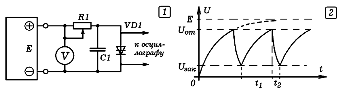 Схема генератора на несимметричном динисторе