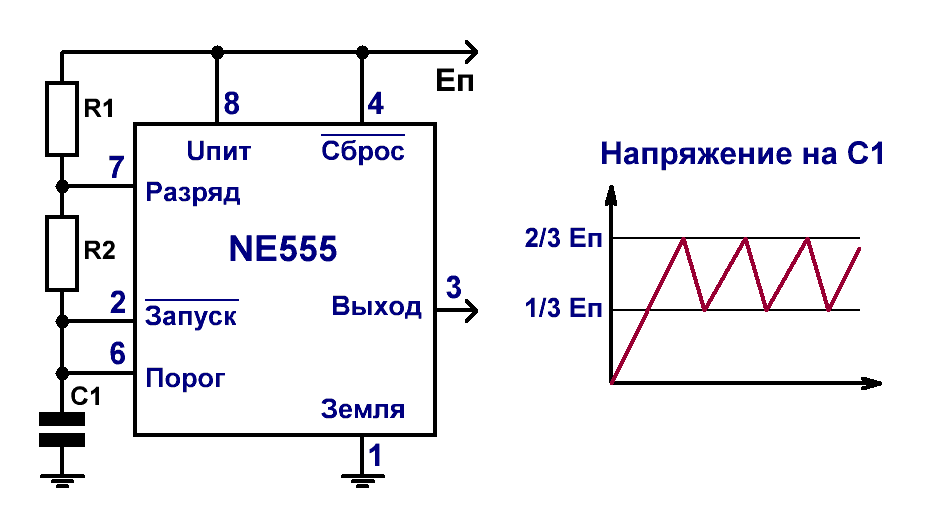 Генератор импульсов на таймере 555