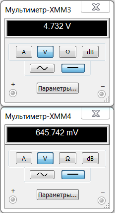 Результаты моделирования каскада с общим истоком на симуляторе
